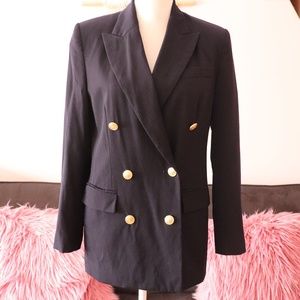 Talbots dark Navy Blue double breasted blazer